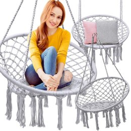 Huśtawka ogrodowa bocianie gniazdo fotel wiszący krzesło boho 80cm