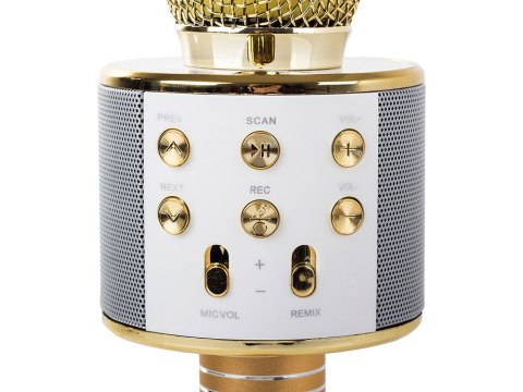 Mikrofon bezprzewodowy bluetooth głośnik karaoke modulator głosu okrągły Mikrofon bezprzewodowy bluetooth głośnik karaoke modulator głosu okrągły