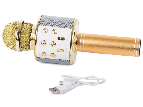 Mikrofon bezprzewodowy bluetooth głośnik karaoke modulator głosu okrągły Mikrofon bezprzewodowy bluetooth głośnik karaoke modulator głosu okrągły