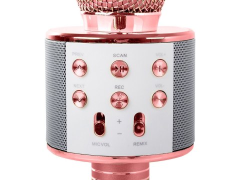 Mikrofon bezprzewodowy bluetooth głośnik karaoke modulator głosu okrągły Mikrofon bezprzewodowy bluetooth głośnik karaoke modulator głosu okrągły