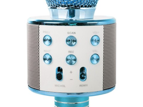 Mikrofon bezprzewodowy bluetooth głośnik karaoke modulator głosu okrągły Mikrofon bezprzewodowy bluetooth głośnik karaoke modulator głosu okrągły