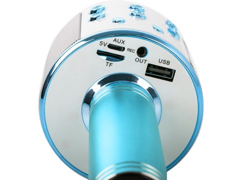 Mikrofon bezprzewodowy bluetooth głośnik karaoke modulator głosu okrągły Mikrofon bezprzewodowy bluetooth głośnik karaoke modulator głosu okrągły