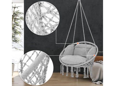Hamak z poduszką fotel wiszący huśtawka bocianie gniazdo boho domu ogrodu Hamak z poduszką fotel wiszący huśtawka bocianie gniazdo boho domu ogrodu