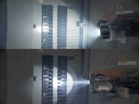 Mocna lampa latarka warsztatowa led cob z uchwytem halogen na baterie Mocna lampa latarka warsztatowa led cob z uchwytem halogen na baterie