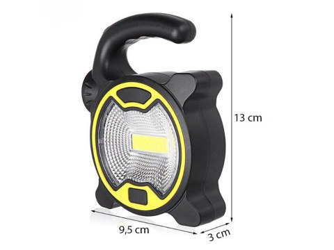 Mocna lampa latarka warsztatowa led cob z uchwytem halogen na baterie Mocna lampa latarka warsztatowa led cob z uchwytem halogen na baterie