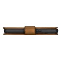 2W1 ETUI SKÓRZANY POKROWIEC Z KLAPKĄ IPHONE 14 ANTI-RFID OIL WAX WALLET CASE JASNO-BRĄZOWY