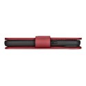 2W1 ETUI SKÓRZANY POKROWIEC Z KLAPKĄ IPHONE 14 PLUS ANTI-RFID WALLET CASE CZERWONY