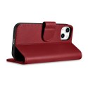 2W1 ETUI SKÓRZANY POKROWIEC Z KLAPKĄ IPHONE 14 PLUS ANTI-RFID WALLET CASE CZERWONY