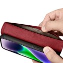 2W1 ETUI SKÓRZANY POKROWIEC Z KLAPKĄ IPHONE 14 PLUS ANTI-RFID WALLET CASE CZERWONY