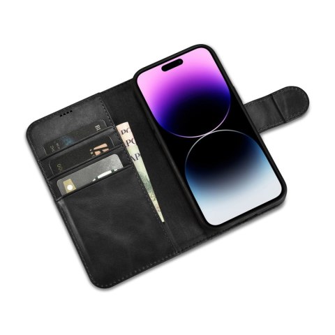 2W1 ETUI SKÓRZANY POKROWIEC Z KLAPKĄ IPHONE 14 PRO ANTI-RFID OIL WAX WALLET CASE CZARNY 2W1 ETUI SKÓRZANY POKROWIEC Z KLAPKĄ IPHONE 14 PRO ANTI-RFID OIL WAX WALLET CASE CZARNY