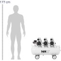 KOMPRESOR BEZOLEJOWY SPRĘŻARKA POWIETRZA 65 LITRÓW 4-7 BAR 3X750 W