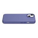 POKROWIEC ETUI Z NATURALNEJ SKÓRY DO IPHONE 14 PLUS MAGSAFE CASE LEATHER JASNOFIOLETOWY