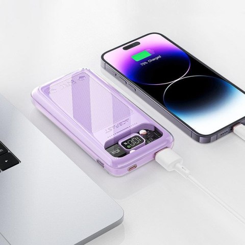 POWERBANK 10000MAH SPARKLING SERIES SZYBKIE ŁADOWANIE 30W FIOLETOWY POWERBANK 10000MAH SPARKLING SERIES SZYBKIE ŁADOWANIE 30W FIOLETOWY