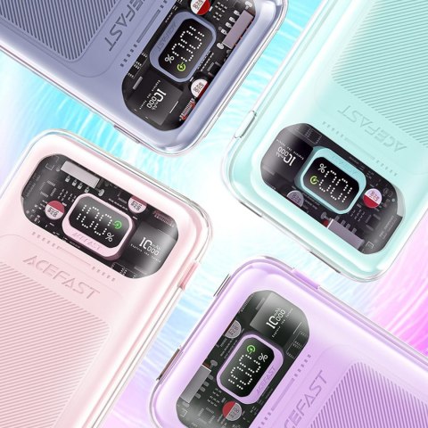 POWERBANK 10000MAH SPARKLING SERIES SZYBKIE ŁADOWANIE 30W FIOLETOWY POWERBANK 10000MAH SPARKLING SERIES SZYBKIE ŁADOWANIE 30W FIOLETOWY