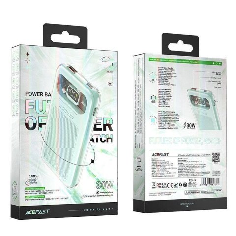 POWERBANK 10000MAH SPARKLING SERIES SZYBKIE ŁADOWANIE 30W ZIELONY POWERBANK 10000MAH SPARKLING SERIES SZYBKIE ŁADOWANIE 30W ZIELONY