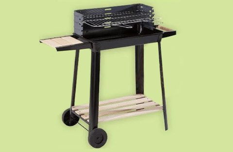 Grill ogrodowy duży węglowy bbq regulowany ruszt półki koła przenośny Grill ogrodowy duży węglowy bbq regulowany ruszt półki koła przenośny