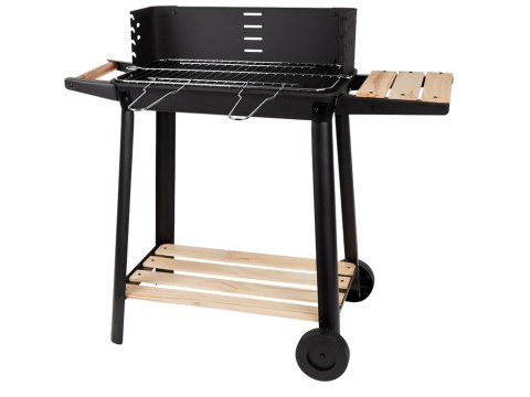 Grill ogrodowy duży węglowy bbq regulowany ruszt półki koła przenośny Grill ogrodowy duży węglowy bbq regulowany ruszt półki koła przenośny