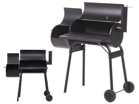 Grill ogrodowy duży węglowy beczka bbq wędzarnia z pokrywą ruszt półka koła Grill ogrodowy duży węglowy beczka bbq wędzarnia z pokrywą ruszt półka koła
