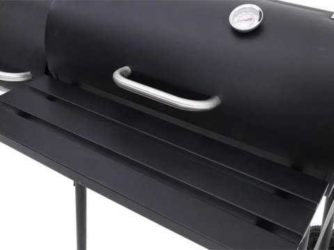 Grill ogrodowy duży węglowy beczka bbq wędzarnia z pokrywą ruszt półka koła Grill ogrodowy duży węglowy beczka bbq wędzarnia z pokrywą ruszt półka koła