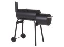 Grill ogrodowy duży węglowy beczka bbq wędzarnia z pokrywą ruszt półka koła