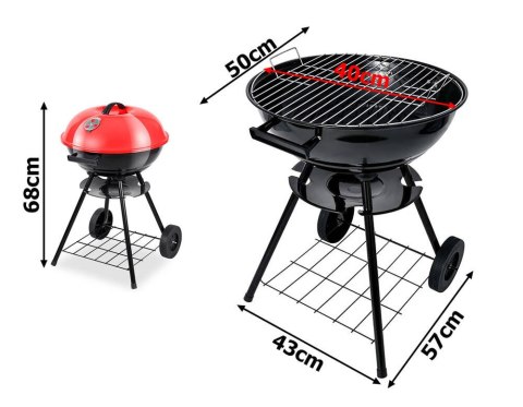 Grill węglowy brykietowy ogrodowy kółka pokrywa okrągły zamykany przenośny Grill węglowy brykietowy ogrodowy kółka pokrywa okrągły zamykany przenośny