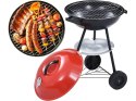 Grill węglowy brykietowy ogrodowy kółka pokrywa okrągły zamykany przenośny