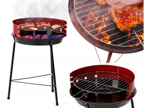Grill węglowy brykietowy ogrodowy okrągły przenośny turystyczny na biwak Grill węglowy brykietowy ogrodowy okrągły przenośny turystyczny na biwak