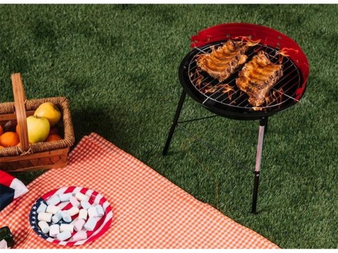 Grill węglowy brykietowy ogrodowy okrągły przenośny turystyczny na biwak Grill węglowy brykietowy ogrodowy okrągły przenośny turystyczny na biwak