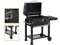 Grill węglowy ogrodowy dwa ruszty termometr pokrywa półka popielnik duży
