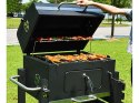 Grill węglowy ogrodowy dwa ruszty termometr pokrywa półka popielnik duży