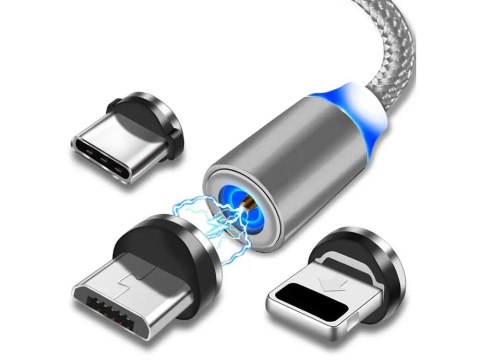Kabel magnetyczny przwód do ładowania 3w1 micro typ-c usb lightning 1m Kabel magnetyczny przwód do ładowania 3w1 micro typ-c usb lightning 1m