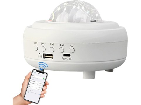 Lampka nocna led projektor gwiazd rzutnik zorza nieba głośnik bluetooth Lampka nocna led projektor gwiazd rzutnik zorza nieba głośnik bluetooth