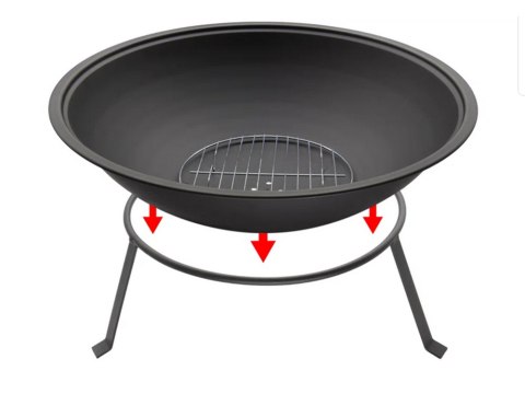 Palenisko ogrodowe duże pogrzebacz stojak ruszt grill ognisko 55 kociołek Palenisko ogrodowe duże pogrzebacz stojak ruszt grill ognisko 55 kociołek