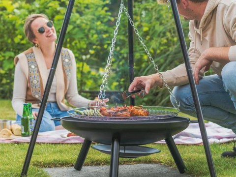 Palenisko ogrodowe duże trójnóg stojak ruszt wiszący grill ognisko węgiel Palenisko ogrodowe duże trójnóg stojak ruszt wiszący grill ognisko węgiel