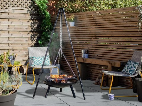 Palenisko ogrodowe duże trójnóg stojak ruszt wiszący grill ognisko węgiel Palenisko ogrodowe duże trójnóg stojak ruszt wiszący grill ognisko węgiel