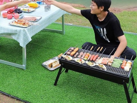 Grill turystyczny przenośny składany walizka węglowy kempingowy bbq duży Grill turystyczny przenośny składany walizka węglowy kempingowy bbq duży