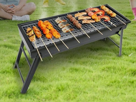 Grill turystyczny przenośny składany walizka węglowy kempingowy bbq duży Grill turystyczny przenośny składany walizka węglowy kempingowy bbq duży