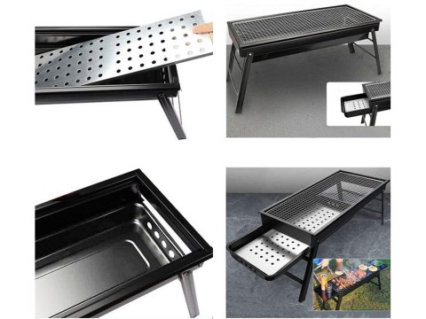 Grill turystyczny przenośny składany walizka węglowy kempingowy bbq duży Grill turystyczny przenośny składany walizka węglowy kempingowy bbq duży
