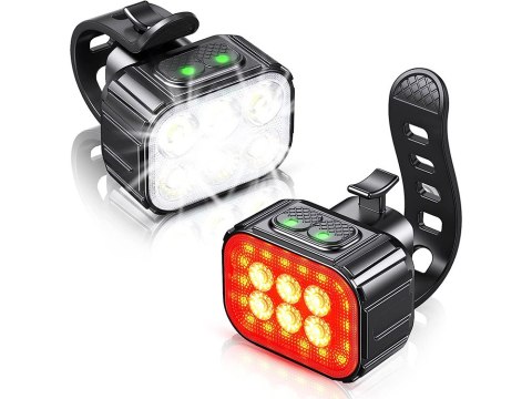 Lampka rowerowa led zestaw tył przód usb na rower na kierownice akumulator Lampka rowerowa led zestaw tył przód usb na rower na kierownice akumulator