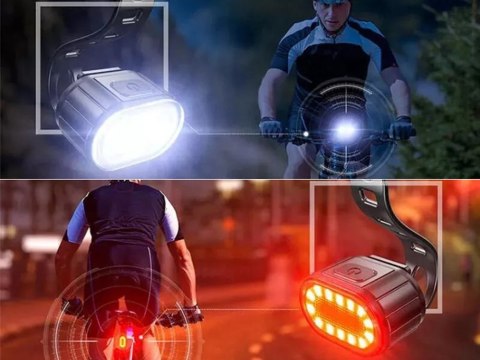 Lampka rowerowa światło przód tył led na rower kierownicę mocna usb jasna Lampka rowerowa światło przód tył led na rower kierownicę mocna usb jasna