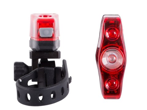 Lampka rowerowa zestaw przód + tył led do roweru na rower kierownicę mocna Lampka rowerowa zestaw przód + tył led do roweru na rower kierownicę mocna