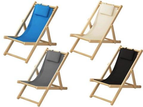 Leżak drewniany leżaki plażowy składany ogrodowy poduszka fotel na plażę Leżak drewniany leżaki plażowy składany ogrodowy poduszka fotel na plażę