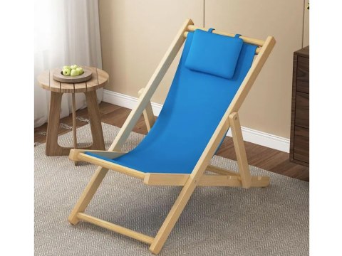 Leżak drewniany leżaki plażowy składany ogrodowy poduszka fotel na plażę Leżak drewniany leżaki plażowy składany ogrodowy poduszka fotel na plażę