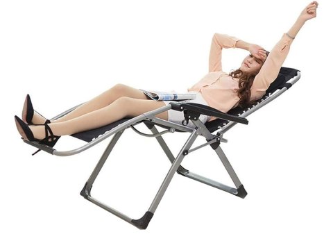 Leżak ogrodowy plażowy składany poduszka gravity grawitacyjny wzmocniony Leżak ogrodowy plażowy składany poduszka gravity grawitacyjny wzmocniony