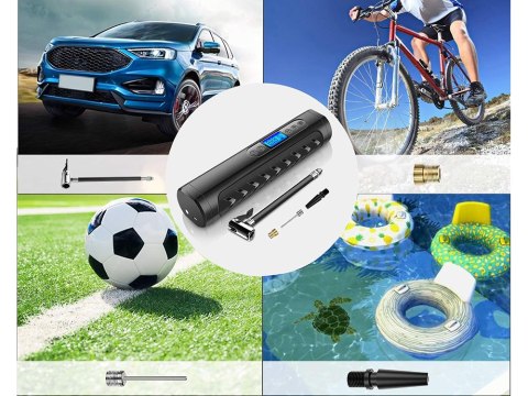 Pompka akumulatorowa do roweru samochodu kompresor elektryczny 10 bar lcd Pompka akumulatorowa do roweru samochodu kompresor elektryczny 10 bar lcd