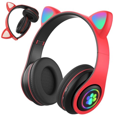 Słuchawki bezprzewodowe bluetooth radio fm mp3 kocie uszy podświetlenie led Słuchawki bezprzewodowe bluetooth radio fm mp3 kocie uszy podświetlenie led
