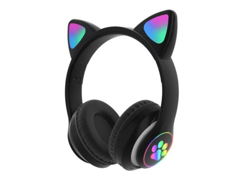 Słuchawki bezprzewodowe bluetooth radio fm mp3 kocie uszy podświetlenie led Słuchawki bezprzewodowe bluetooth radio fm mp3 kocie uszy podświetlenie led