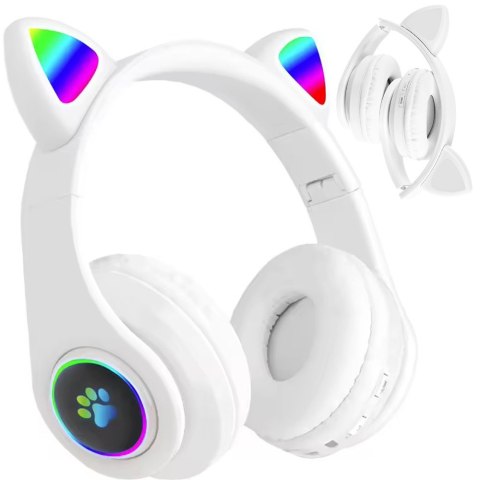 Słuchawki bezprzewodowe bluetooth radio fm mp3 kocie uszy podświetlenie led Słuchawki bezprzewodowe bluetooth radio fm mp3 kocie uszy podświetlenie led
