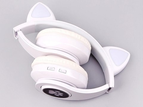 Słuchawki bezprzewodowe bluetooth radio fm mp3 kocie uszy podświetlenie led Słuchawki bezprzewodowe bluetooth radio fm mp3 kocie uszy podświetlenie led
