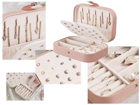 Szkatułka organizer kasetka kuferek na biżuterię elegancka pojemna pudełko Szkatułka organizer kasetka kuferek na biżuterię elegancka pojemna pudełko